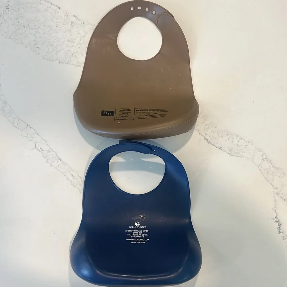 Set of two football silicone bibs
